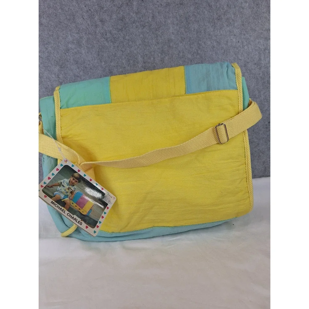 Vintage 90's Rocking Horse Jaclyn NWT Yellow Nylon Diaper Bag with Changing Pad